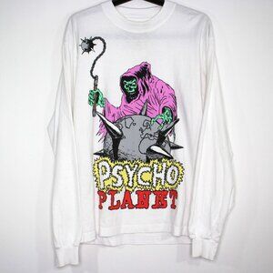 Hard Jewelry Mens Small Psycho Planet Long Sleeve T-Shirt K559
